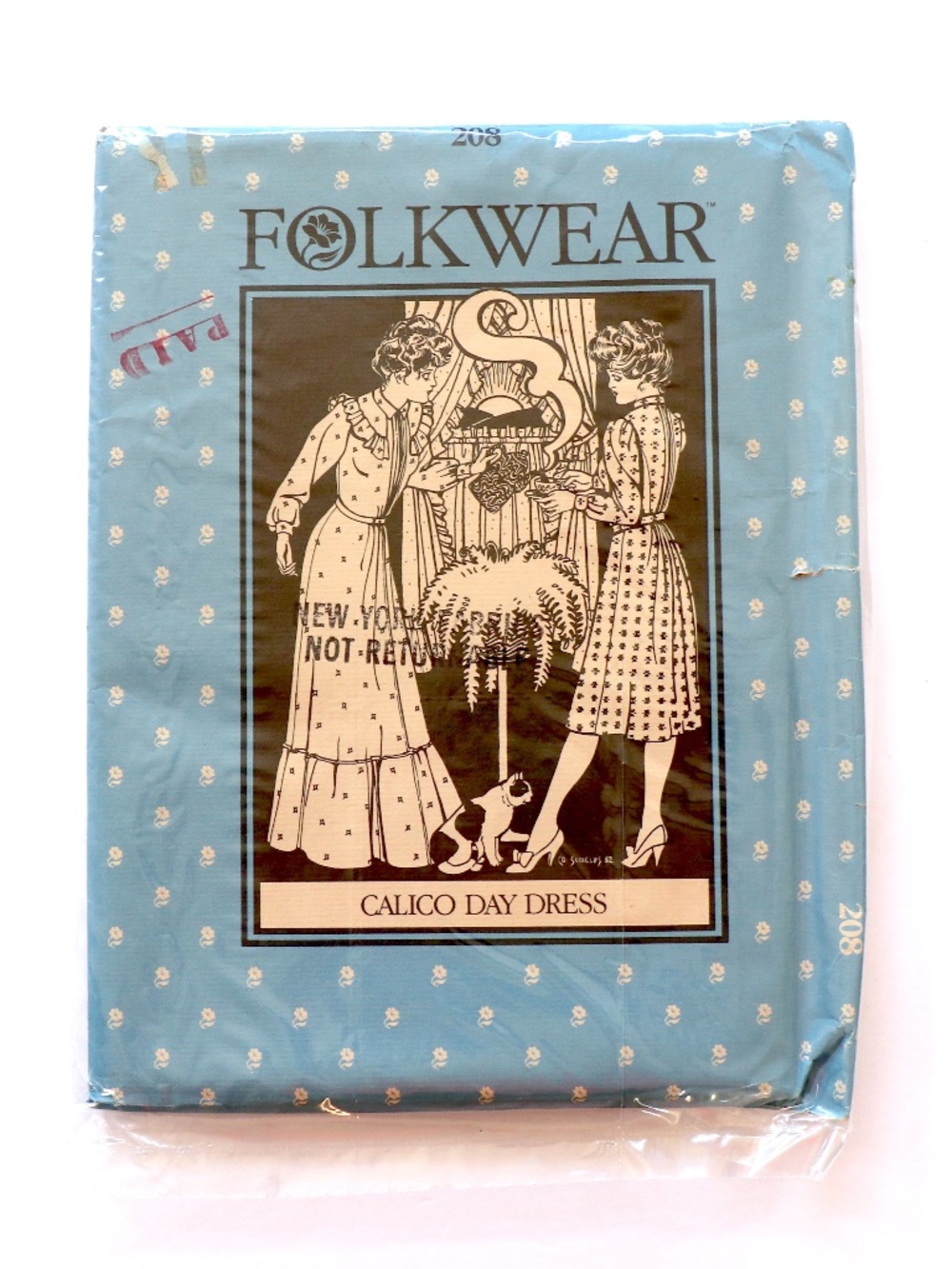 UNCUT Folkwear pattern #208 CALICO DAY DRESS